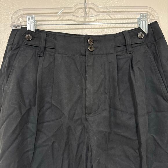NWT Madewell The Petite Harlow Wide Leg Pant Trouser in True Black Casual 2P - Picture 3 of 9